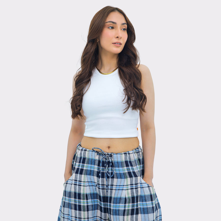 Plaid Balloon Fit Trouser