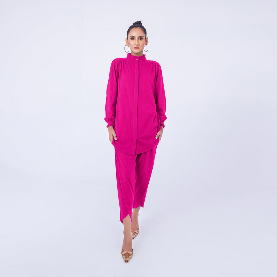 Knit Flared Neck Top & Tulip pant Set - Deen & Keenu