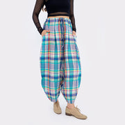 Plaid Balloon Fit Trouser