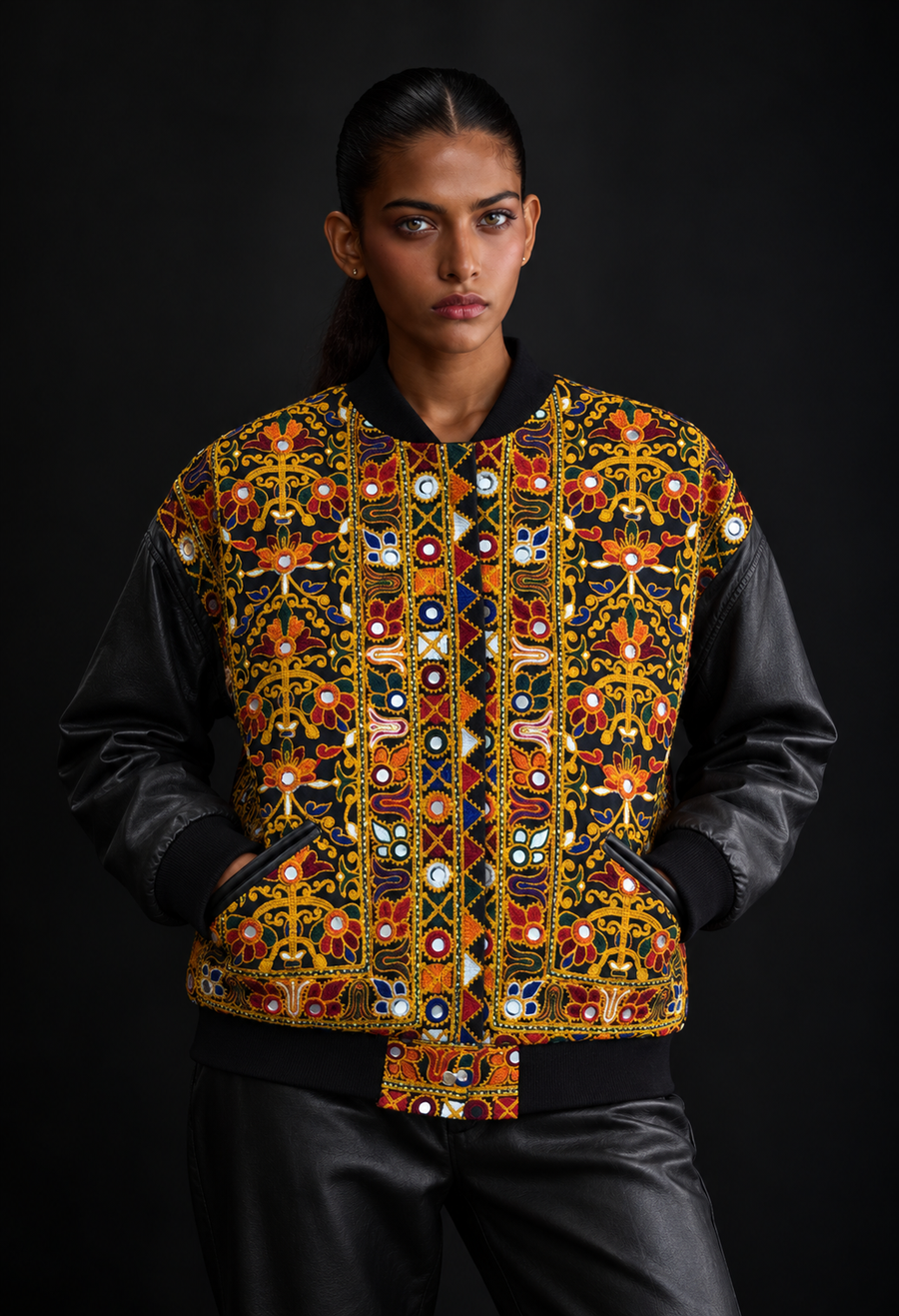 Oversized Sindhi Bomber Jacket