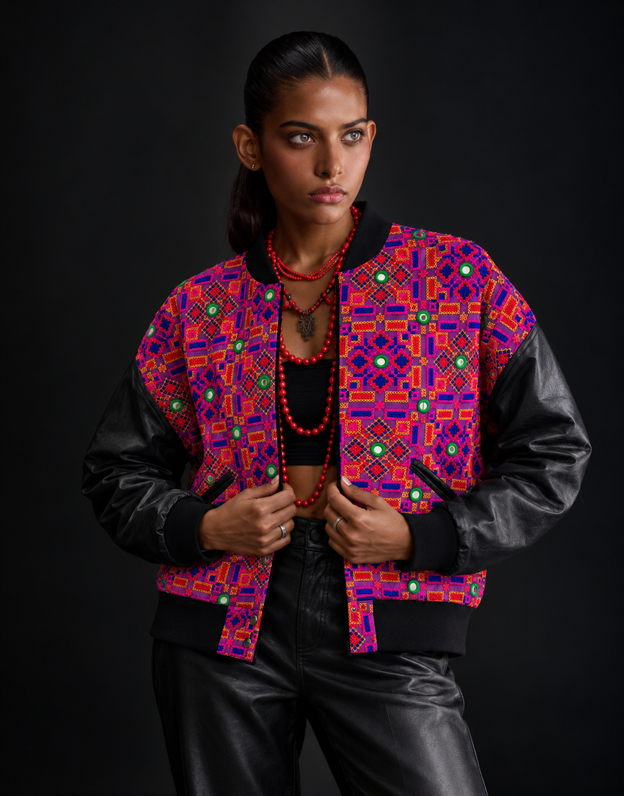 Oversized Sindhi Bomber Jacket
