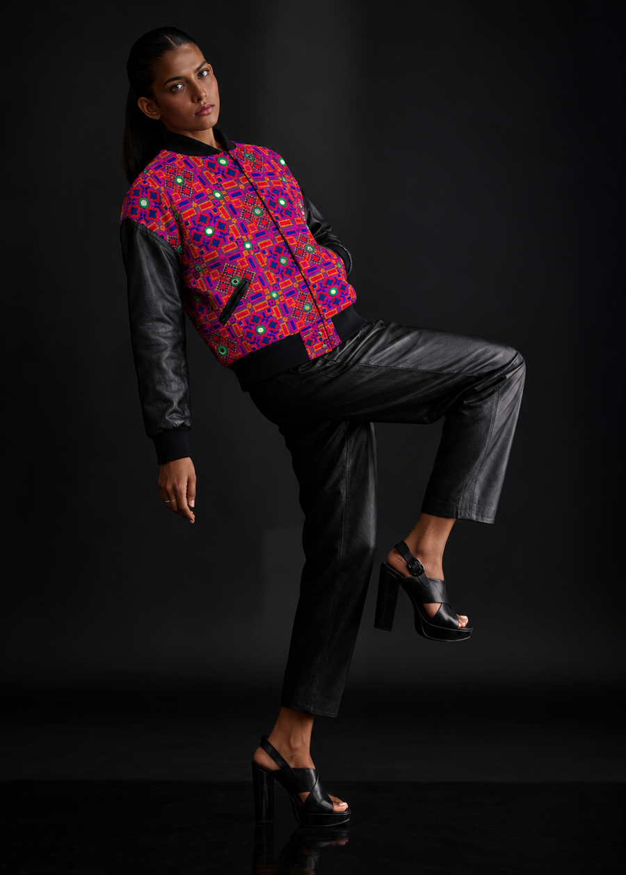 Oversized Sindhi Bomber Jacket