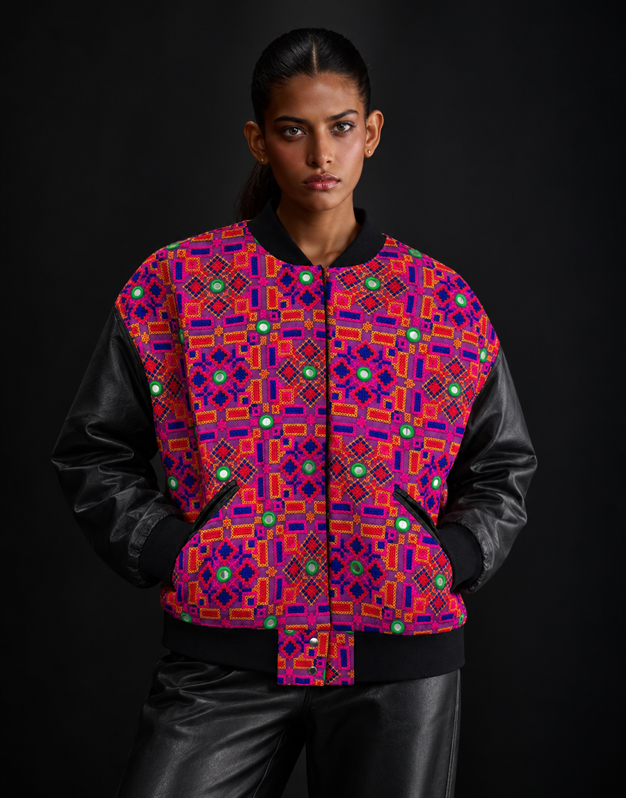 Oversized Sindhi Bomber Jacket