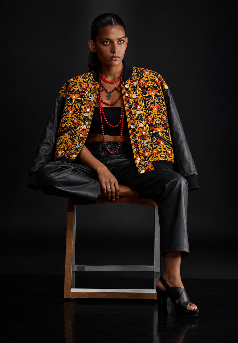 Oversized Sindhi Bomber Jacket