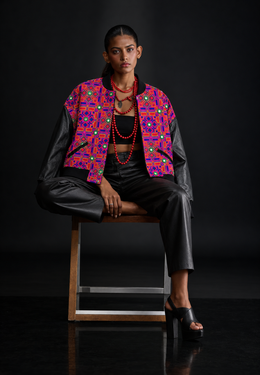Oversized Sindhi Bomber Jacket