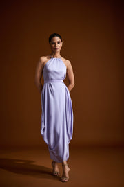Midi Halter Dress in Silk