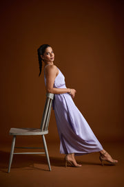 Midi Halter Dress in Silk