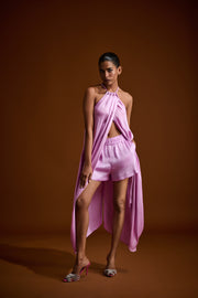 Midi Halter Dress in Silk