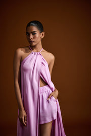 Midi Halter Dress in Silk