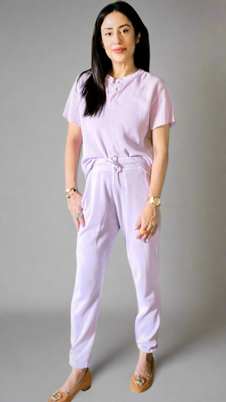 Natural Garment Dyed Henley and Pant ( 2 PC Set)