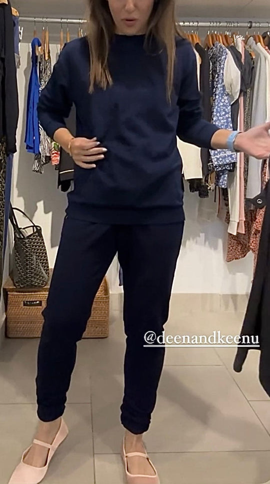 Indigo Cotton Sweat Shirt and Pant Set