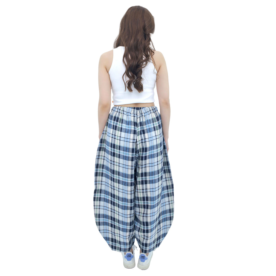 Plaid Balloon Leg Trouser