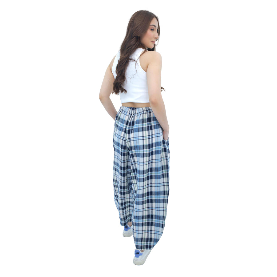 Plaid Balloon Leg Trouser