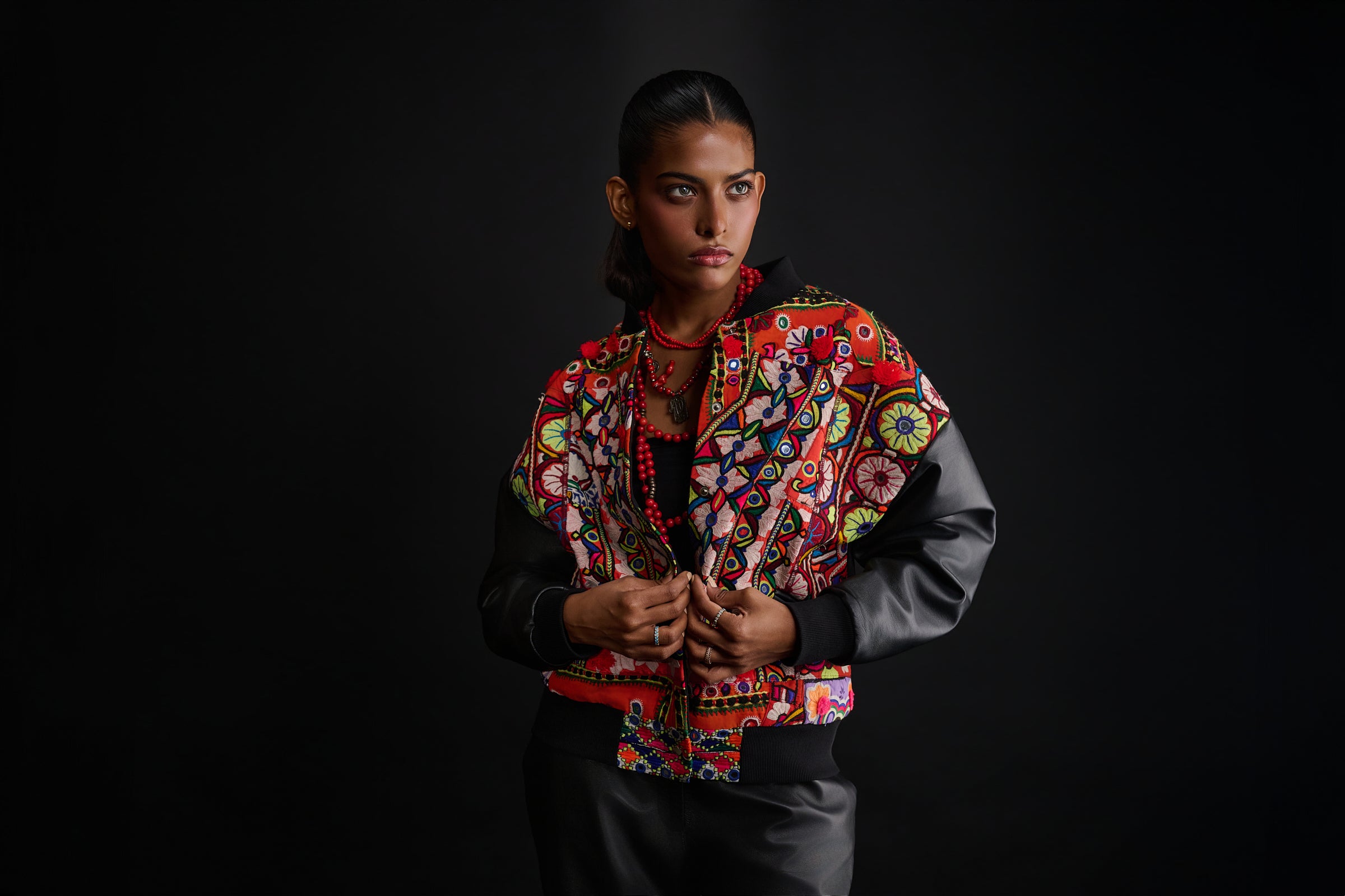 Oversized Sindhi Bomber Jacket