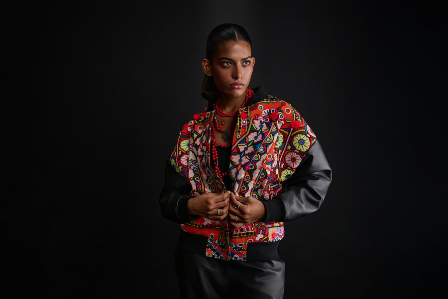 Oversized Sindhi Bomber Jacket