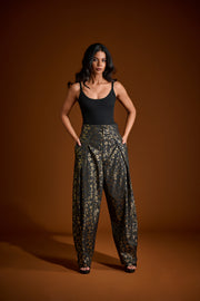 Metallic Saddle Pant