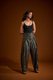 Metallic Saddle Pant