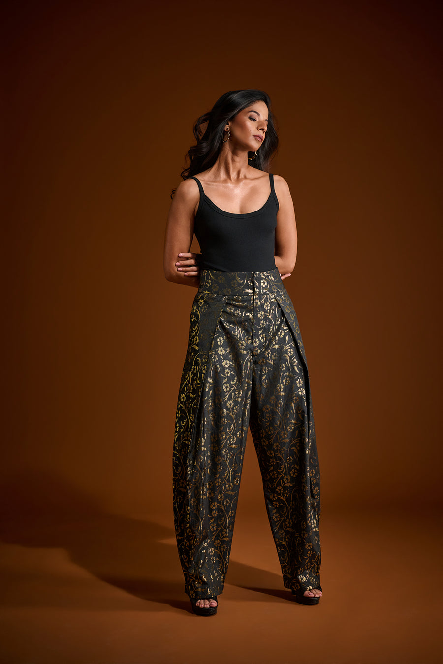 Metallic Saddle Pant
