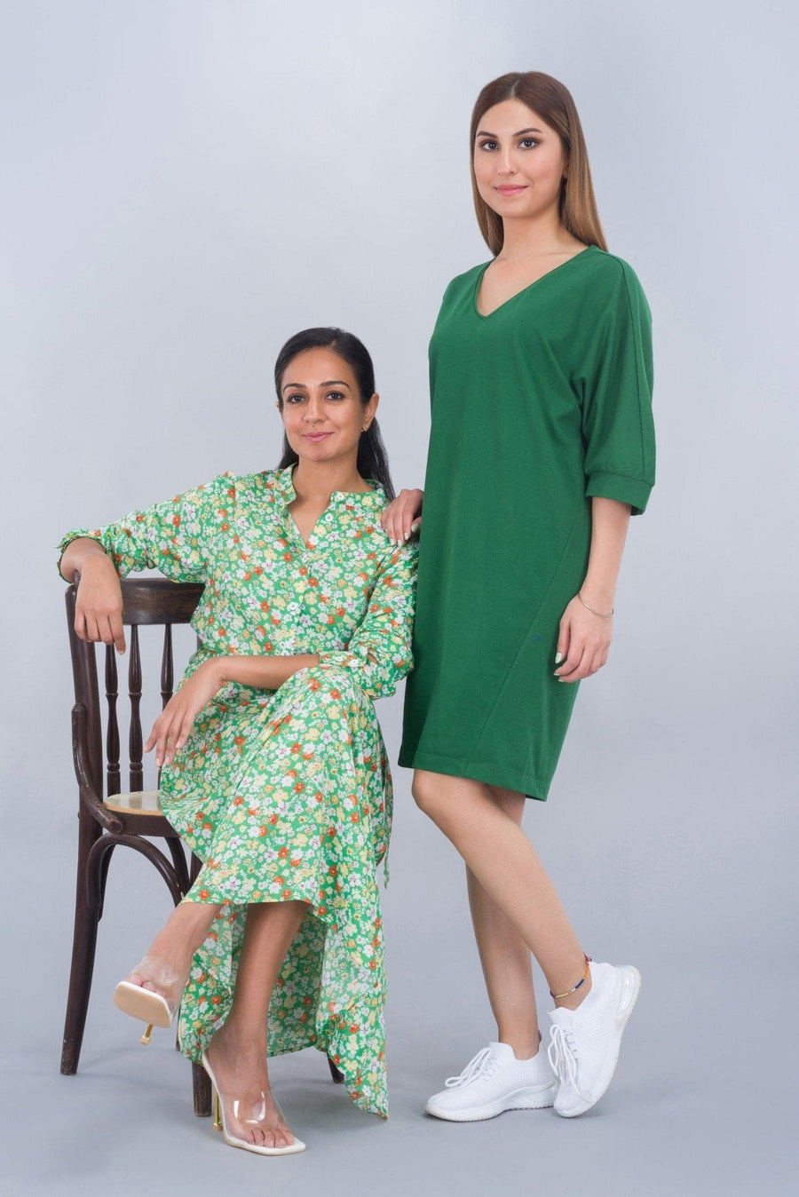 Printed Long Shirt Dress - Deen & Keenu