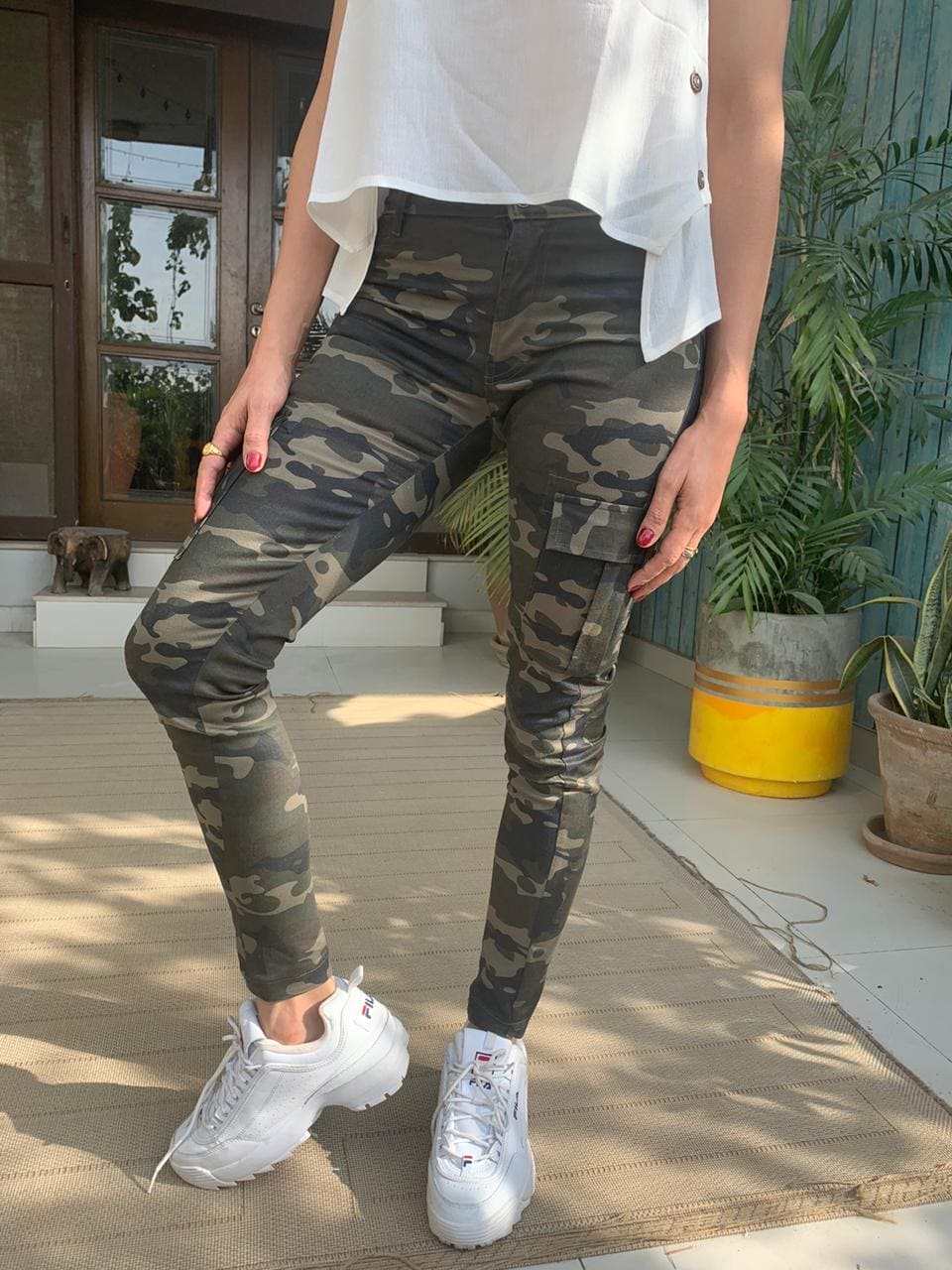 Skinny Camouflage Cargo Pants - Deen & Keenu