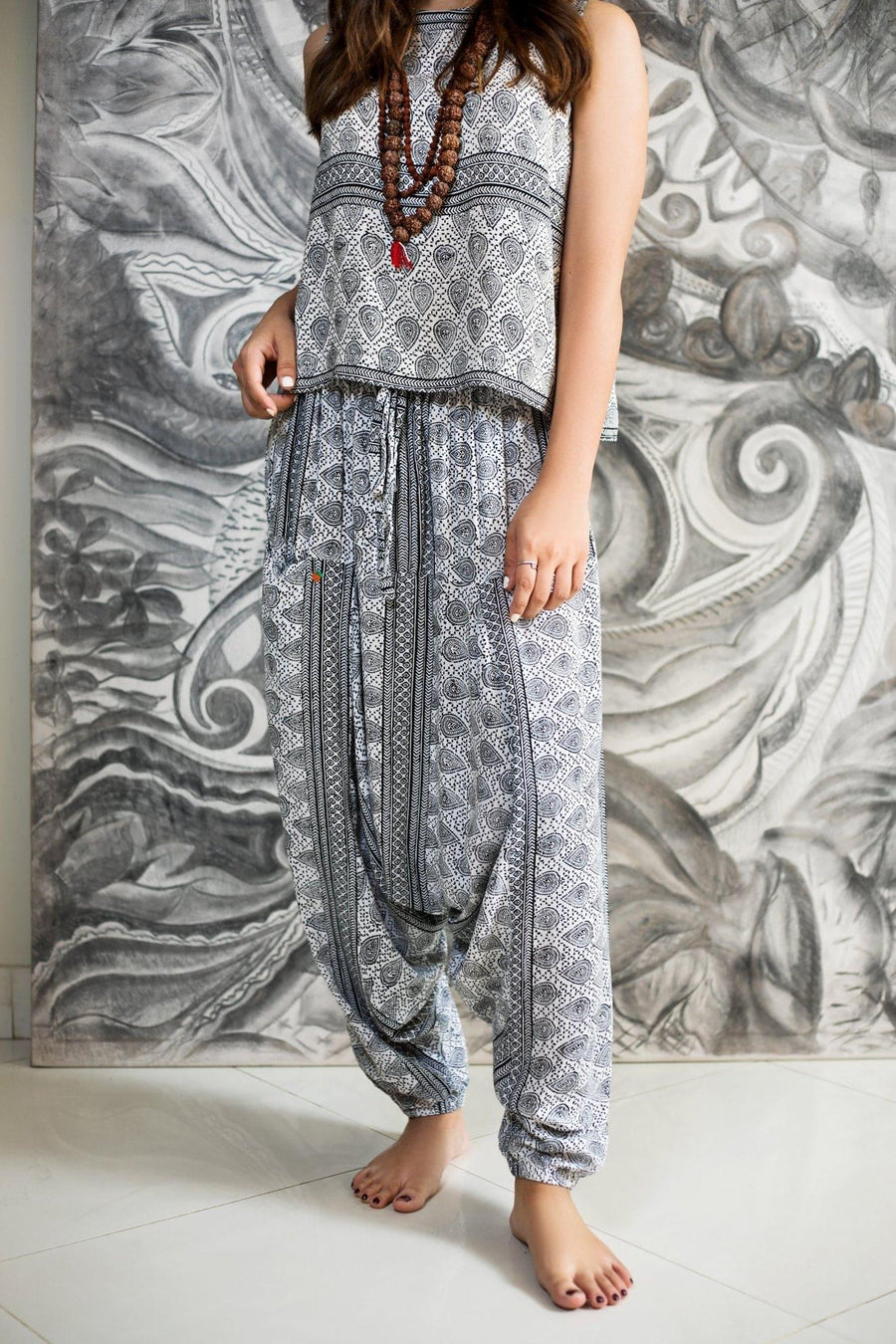 Sri Lankan Pants with Side Pocket in Paisley Print - Deen & Keenu