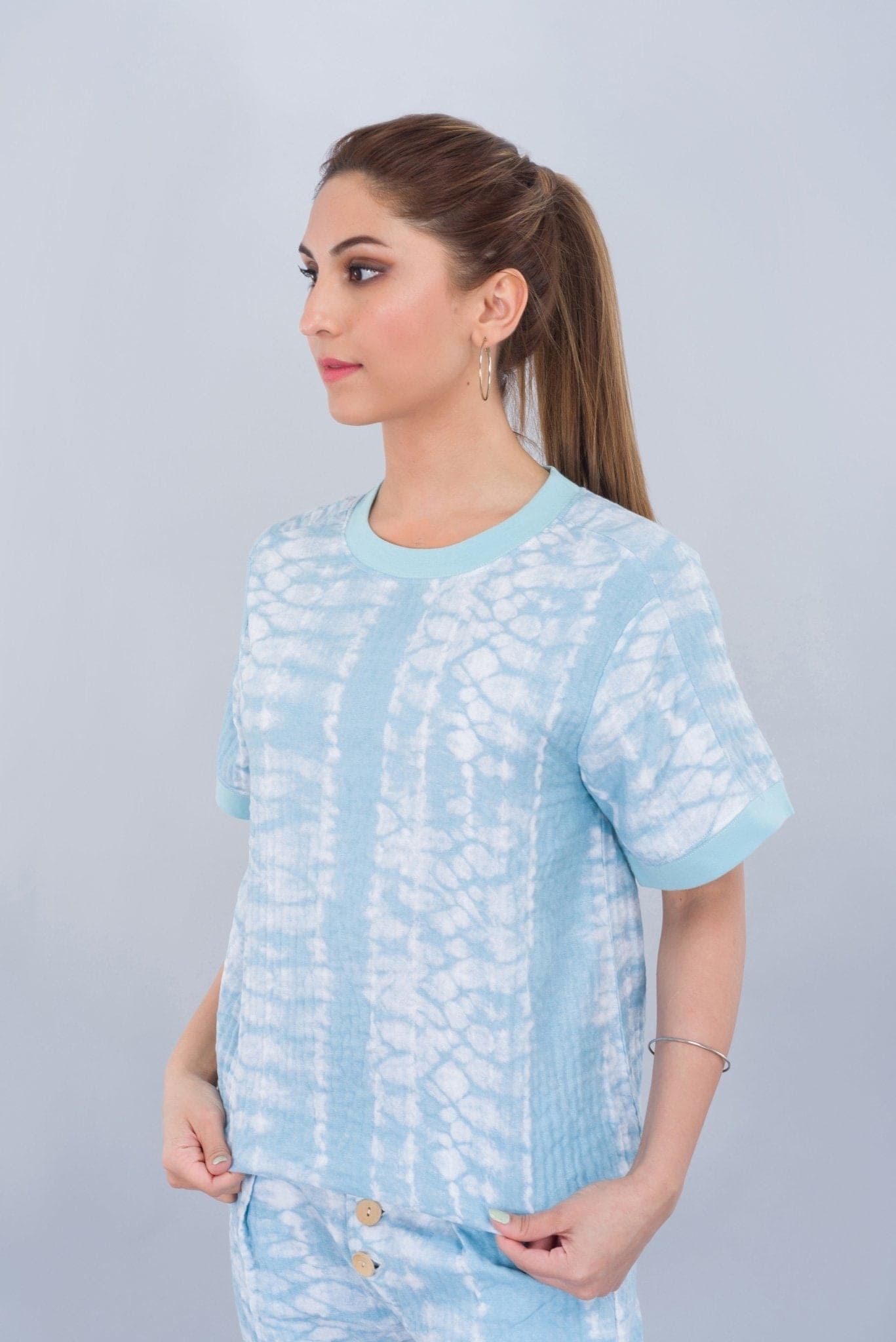 Woven Sweat Shirt in Cloud Print - Deen & Keenu