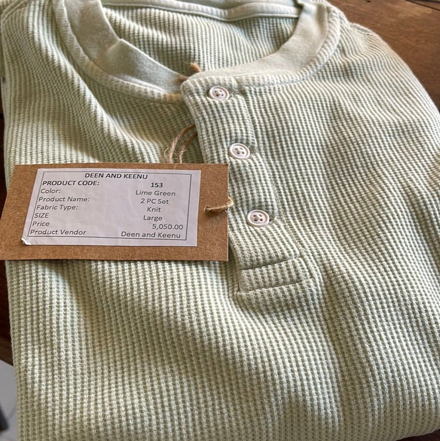 Natural garment dyed henley and Pant ( 2 PC Set) - Deen & Keenu