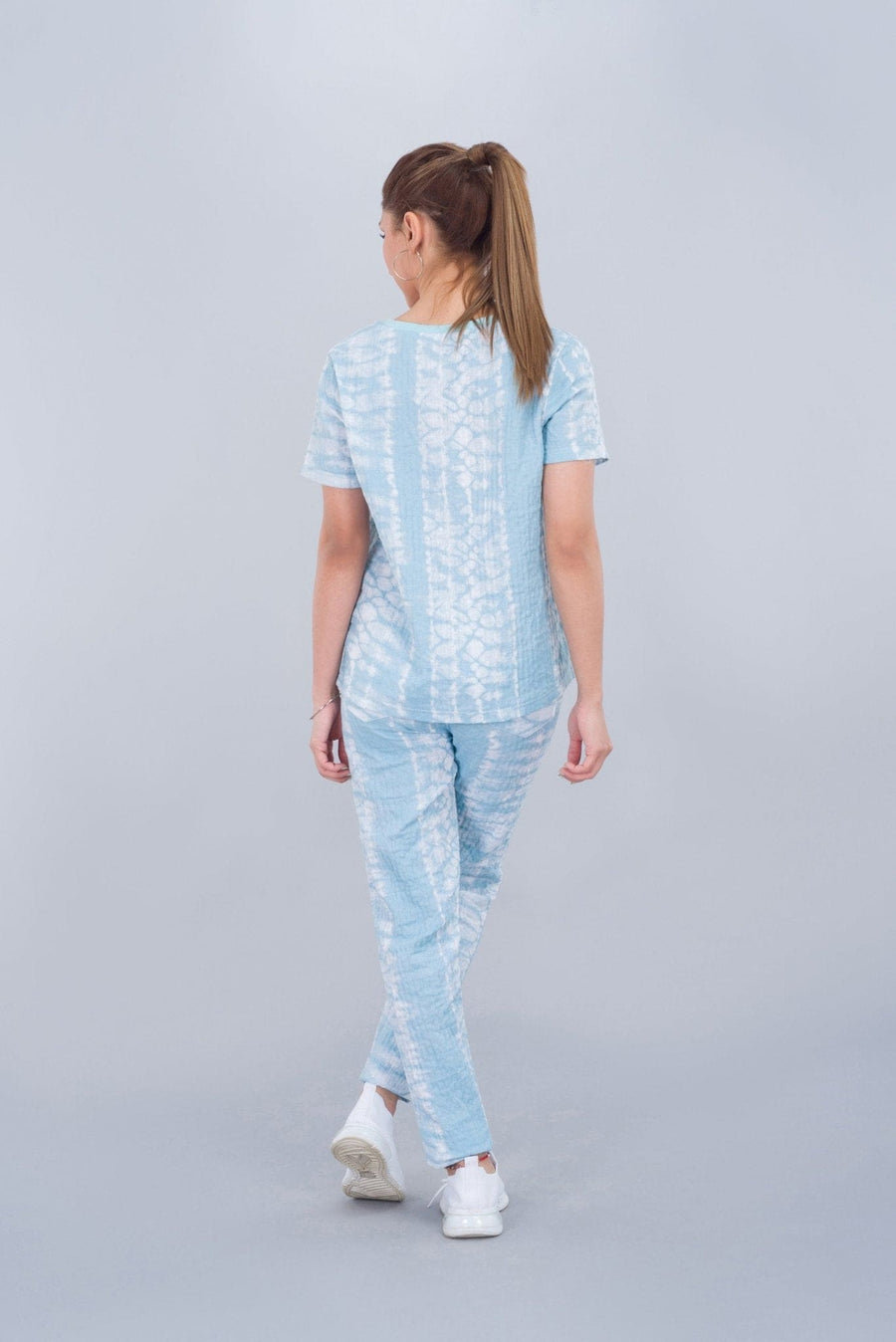 Pleated Pant in Cloud Print - Deen & Keenu
