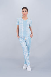 Pleated Pant in Cloud Print - Deen & Keenu