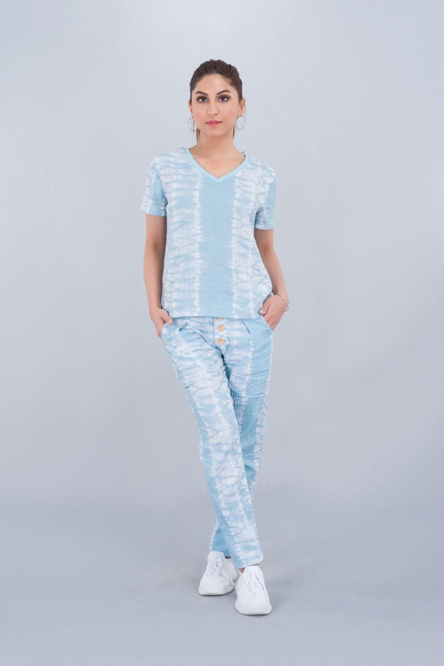 Pleated Pant in Cloud Print - Deen & Keenu