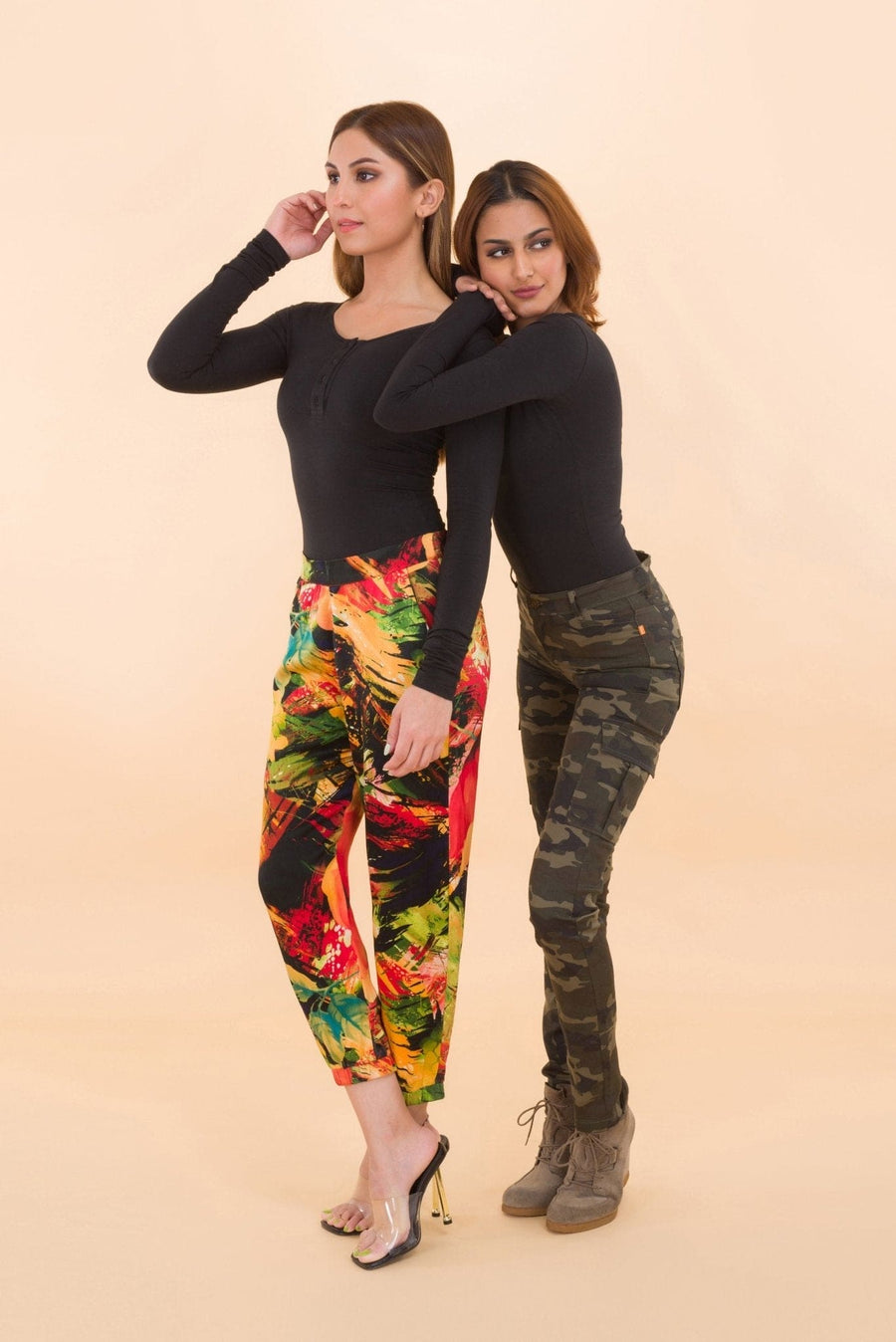 Silk Charmeuse Pant in Fiery Sunset Print - Deen & Keenu