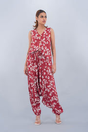 Sri Lankan Pant in Rust Floral Print - Deen & Keenu